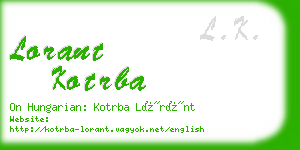 lorant kotrba business card